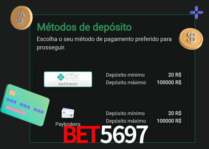 O cassino BET5697 oferece uma grande variedade de métodos de pagamento